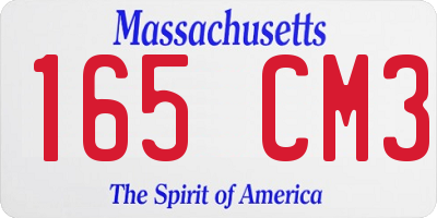 MA license plate 165CM3