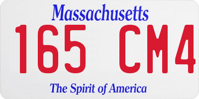 MA license plate 165CM4