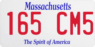 MA license plate 165CM5