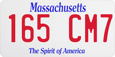MA license plate 165CM7