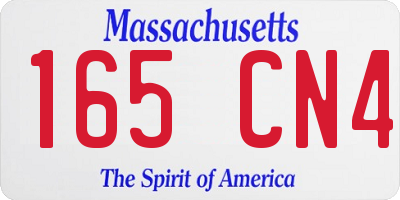 MA license plate 165CN4