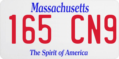 MA license plate 165CN9