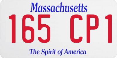 MA license plate 165CP1