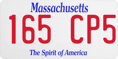 MA license plate 165CP5