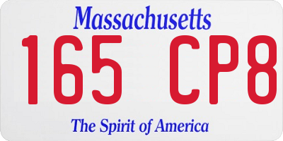 MA license plate 165CP8