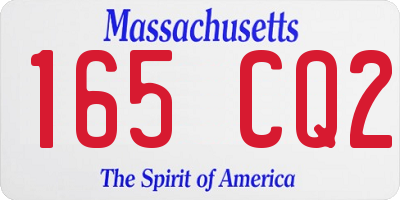 MA license plate 165CQ2