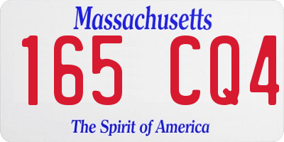 MA license plate 165CQ4