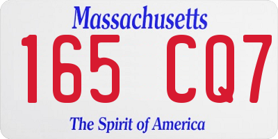 MA license plate 165CQ7