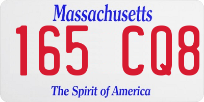 MA license plate 165CQ8