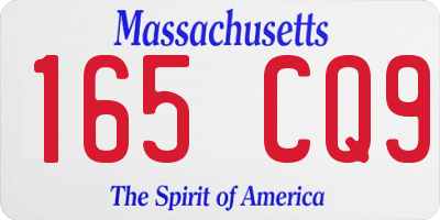 MA license plate 165CQ9