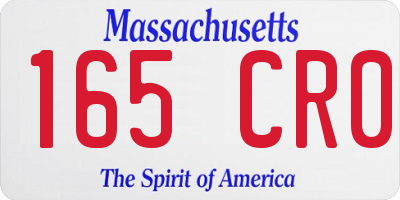 MA license plate 165CR0