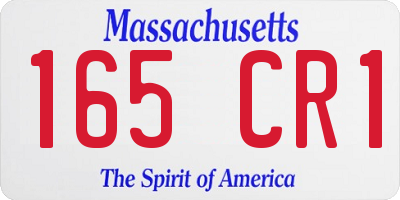 MA license plate 165CR1