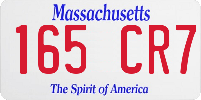 MA license plate 165CR7