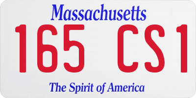 MA license plate 165CS1