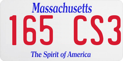 MA license plate 165CS3