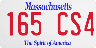 MA license plate 165CS4