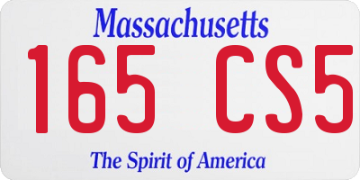 MA license plate 165CS5