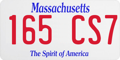 MA license plate 165CS7