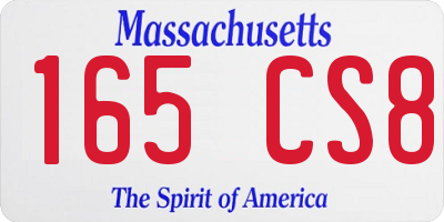 MA license plate 165CS8