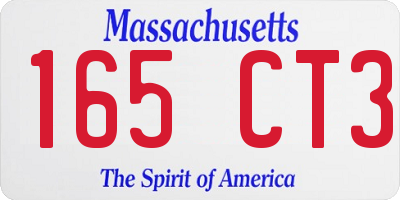 MA license plate 165CT3