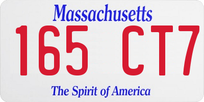 MA license plate 165CT7