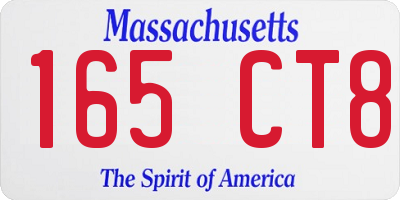 MA license plate 165CT8