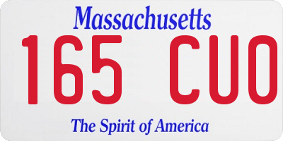 MA license plate 165CU0
