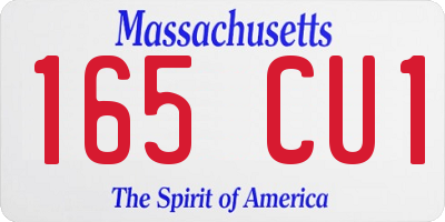 MA license plate 165CU1