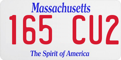 MA license plate 165CU2