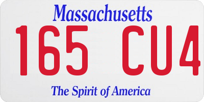 MA license plate 165CU4