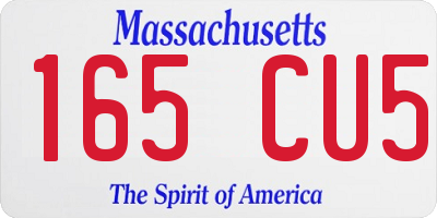 MA license plate 165CU5