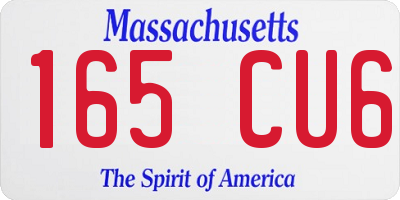 MA license plate 165CU6