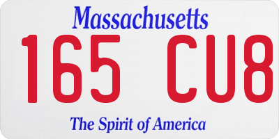 MA license plate 165CU8