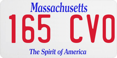 MA license plate 165CV0