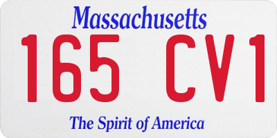 MA license plate 165CV1