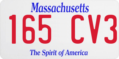 MA license plate 165CV3