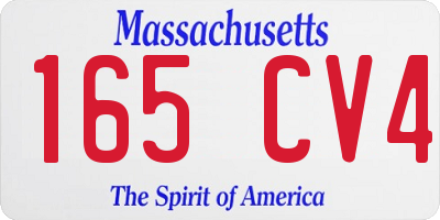 MA license plate 165CV4