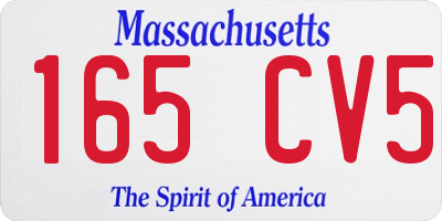 MA license plate 165CV5
