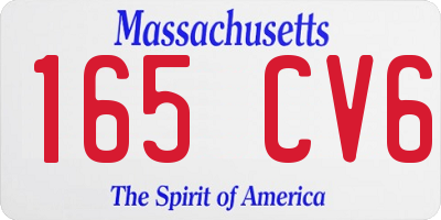 MA license plate 165CV6