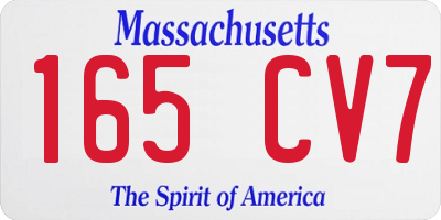 MA license plate 165CV7