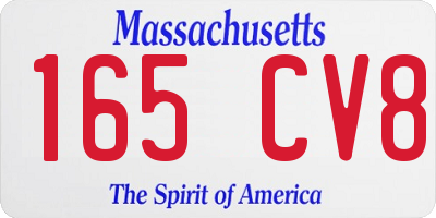 MA license plate 165CV8
