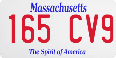 MA license plate 165CV9