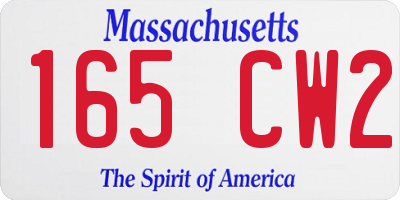 MA license plate 165CW2