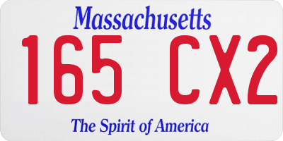 MA license plate 165CX2