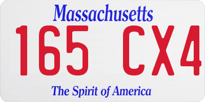 MA license plate 165CX4