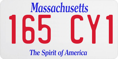 MA license plate 165CY1