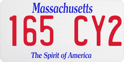 MA license plate 165CY2