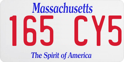 MA license plate 165CY5