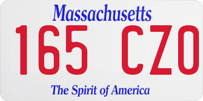 MA license plate 165CZ0