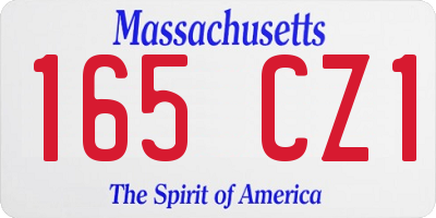 MA license plate 165CZ1